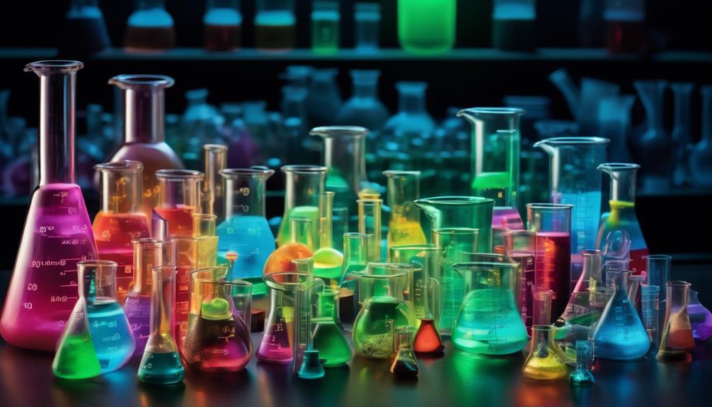 group of laboratory glassware