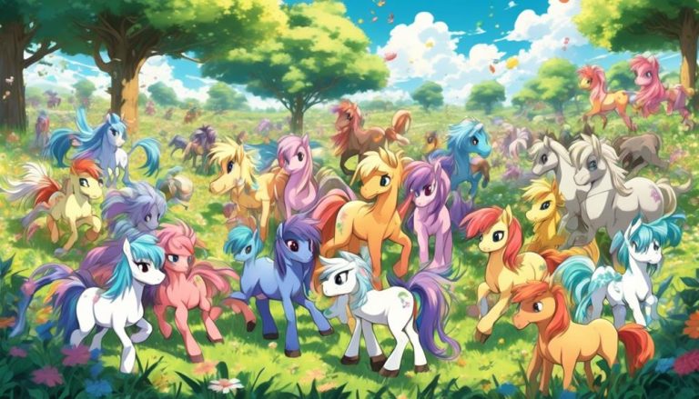 group of small horses